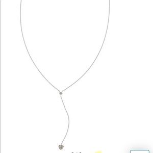 Adornia White Rhodium Star and Heart Y Necklace
